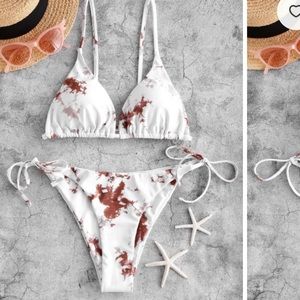 Marble print bathing suit